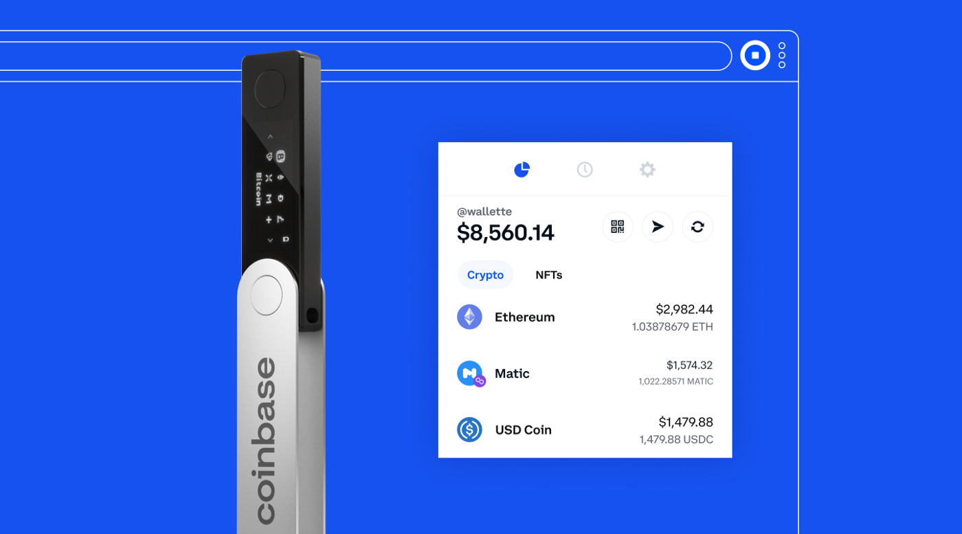 Coinbase පසුම්බිය Ledger දෘඪාංග පසුම්බියට සහය දක්වයි.
