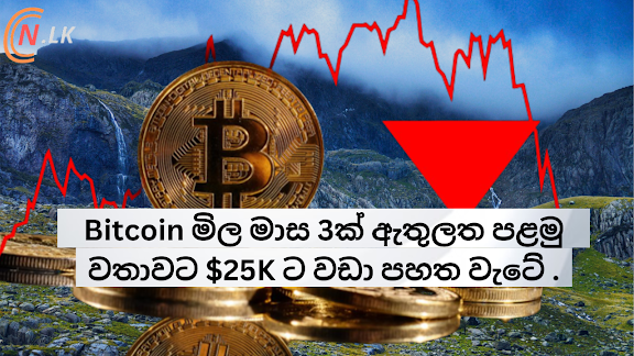 Bitcoin හි මිල මාස 3 කින් පසු පළමු වතාවට $25K ට වඩා පහත වැටේ.